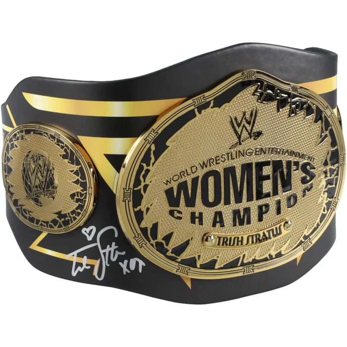 trish stratus wwe autographed 25 years anniversary signature series replica title belt
